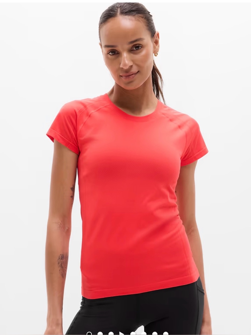 Athleta Momentum Tee in Red Stripe